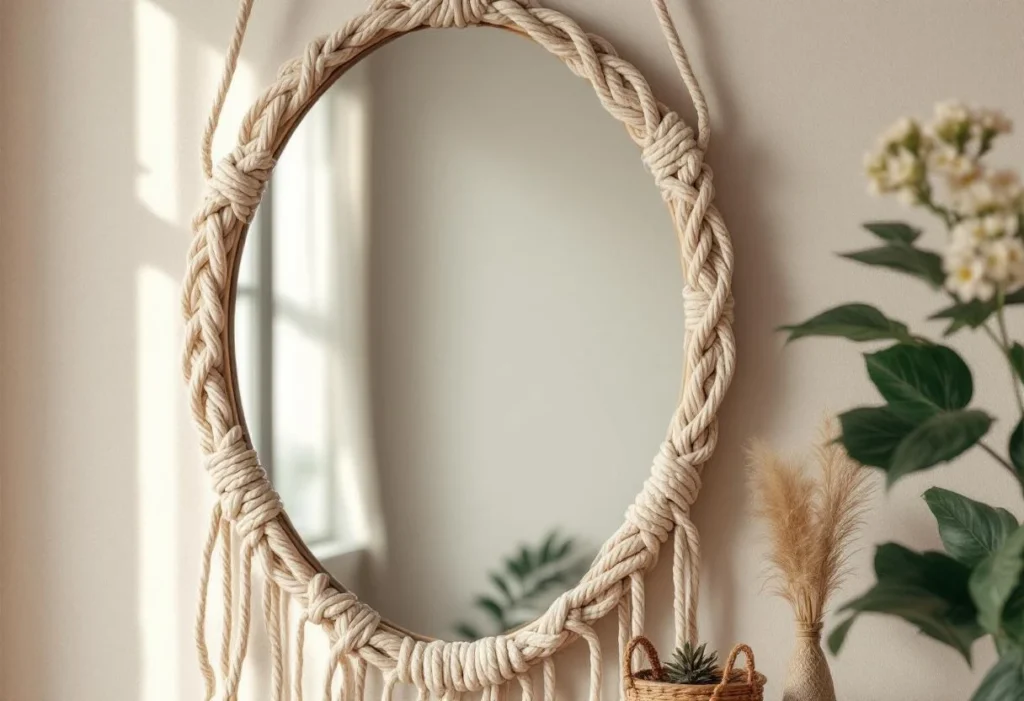 Miroir macramé : l’accessoire décoratif qui illumine une décoration murale bohème