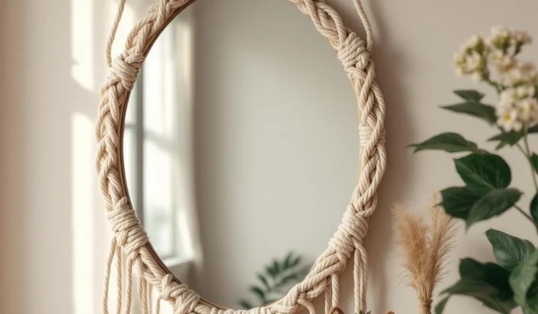 Miroir macramé : l’accessoire décoratif qui illumine une décoration murale bohème Miroir macramé : l’accessoire décoratif qui illumine une décoration murale bohème