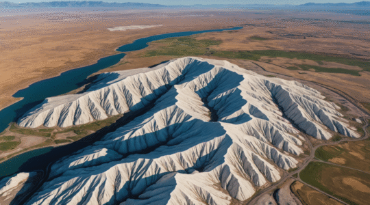 Géologie du lac salé et falaises aux États-Unis