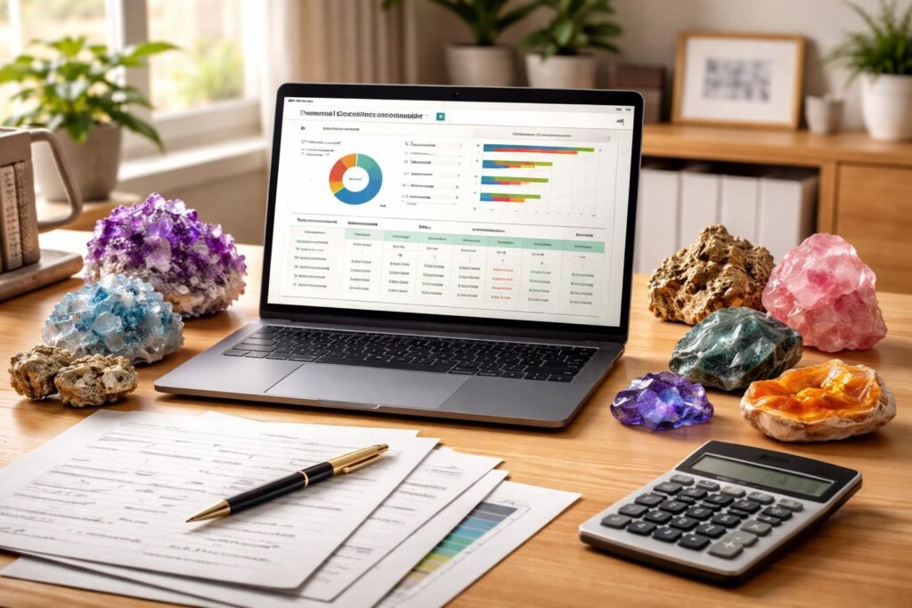 apprenez à calculer facilement le budget de votre collection de minéraux grâce à un fichier de suivi personnalisé, simple et efficace pour gérer vos achats et vos dépenses.