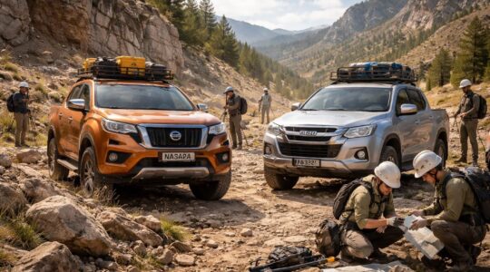 Expéditions géologiques en tout-terrain avec équipement dans Nissan Navara et Isuzu D-Max