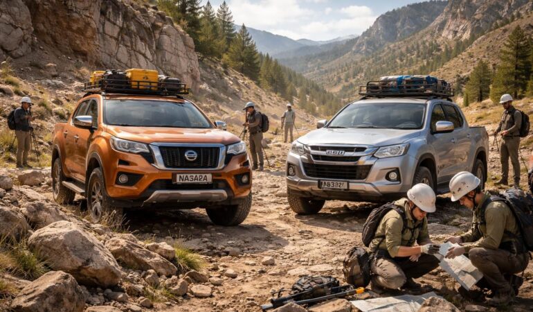 Expéditions géologiques en tout-terrain avec équipement dans Nissan Navara et Isuzu D-Max Expéditions géologiques en tout-terrain avec équipement dans Nissan Navara et Isuzu D-Max