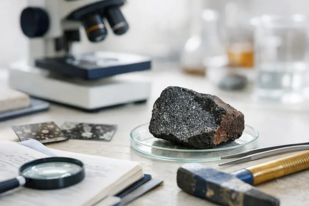 Une roche microlitique a refroidi vite : la texture dit l’histoire