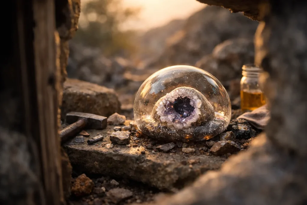 Une géode se forme dans une bulle : la patience d’un gaz emprisonné